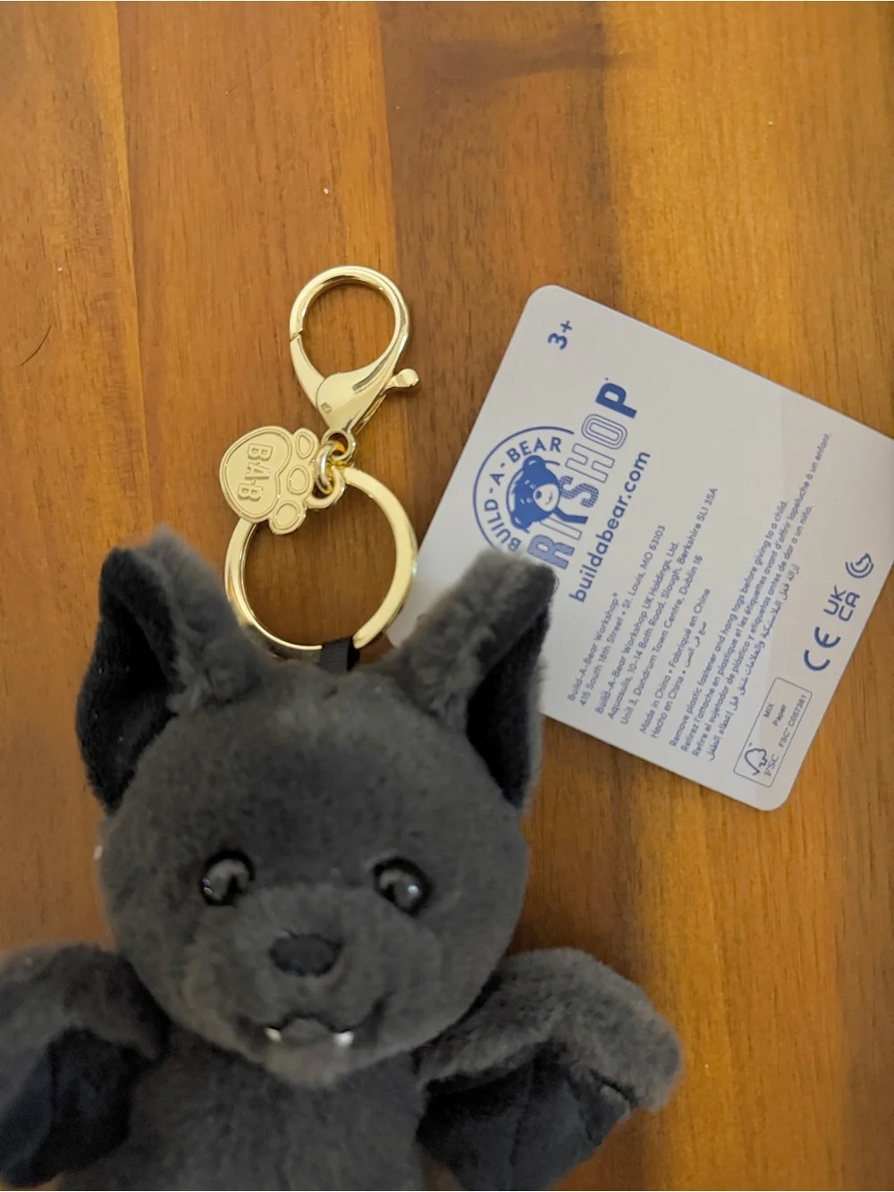 Build-A-Bear Workshop Bat Plush Bag Charm Key Chain Keyring